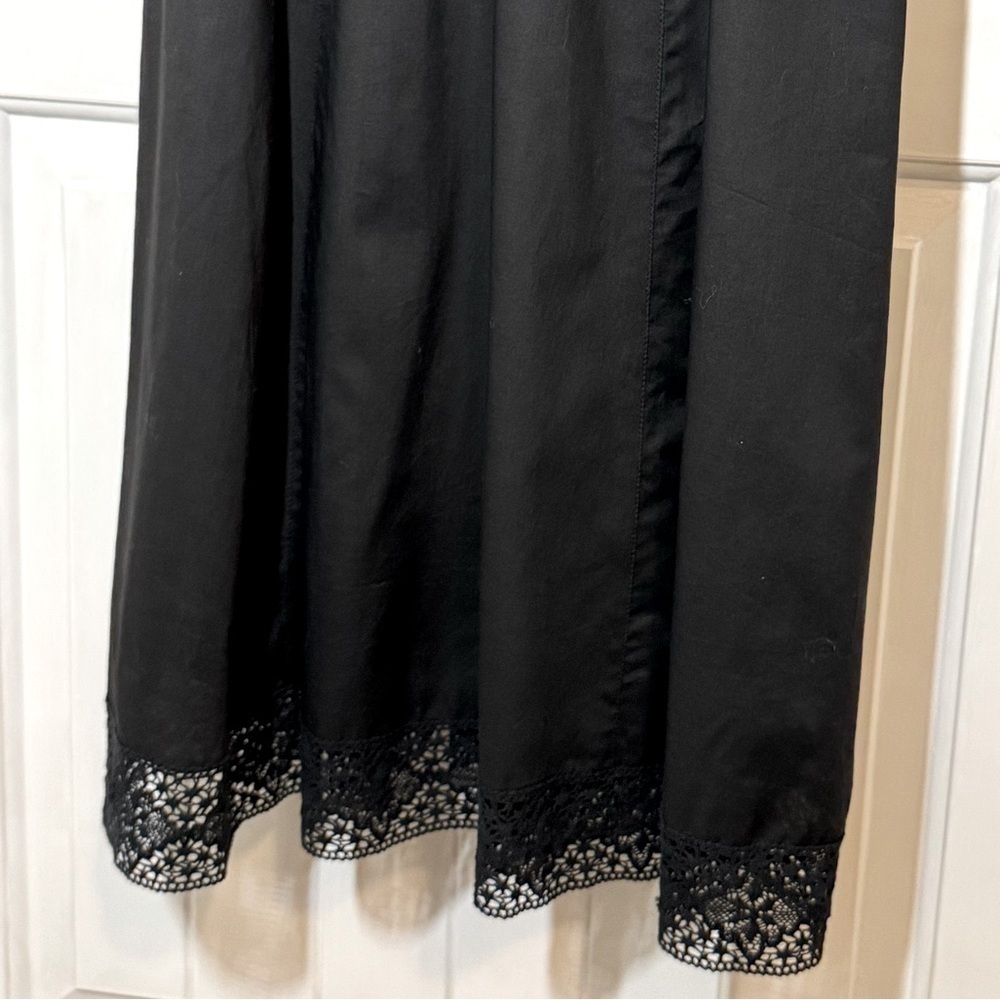 Garnet Hill 100% cotton little black sleeveless dress. - Picture 3 of 8